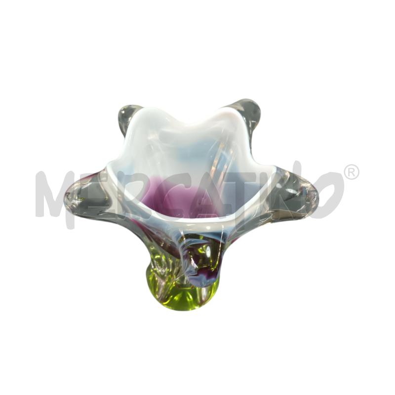 VASO VETRO GIALLO VIOLA BIANCO | Mercatino dell'Usato Napoli 2