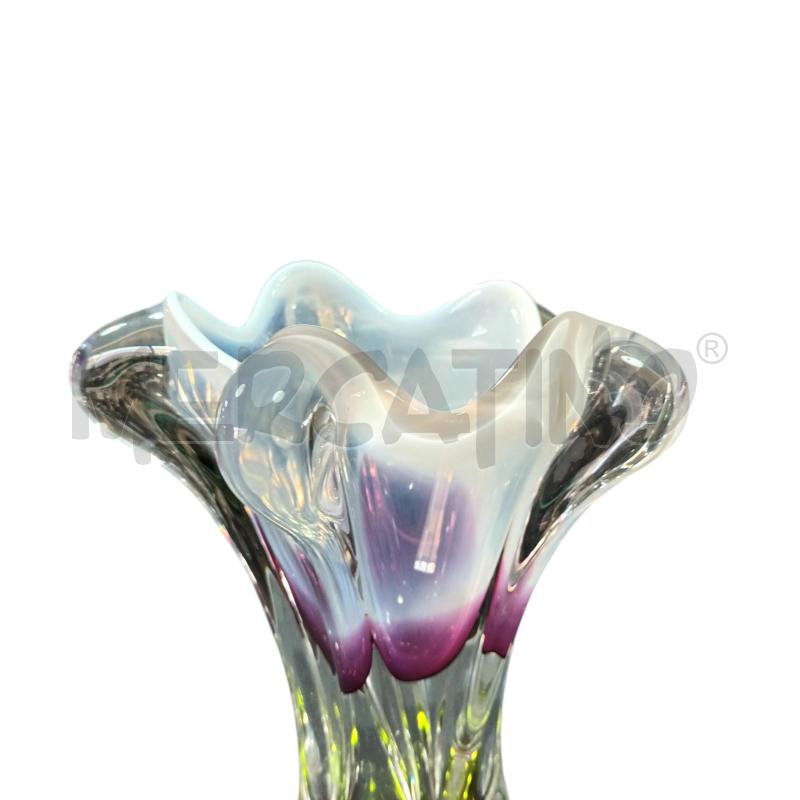 VASO VETRO GIALLO VIOLA BIANCO | Mercatino dell'Usato Napoli 3