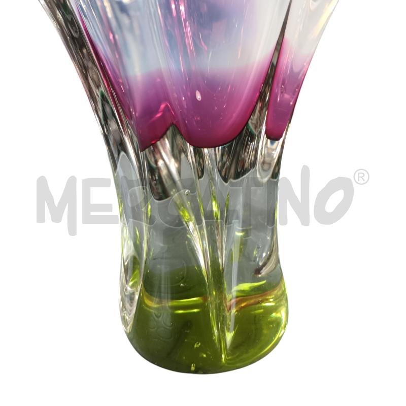 VASO VETRO GIALLO VIOLA BIANCO | Mercatino dell'Usato Napoli 4