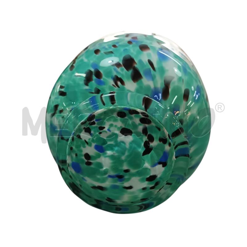 VASO VETRO VERDE BIANCO POIS | Mercatino dell'Usato Napoli 5