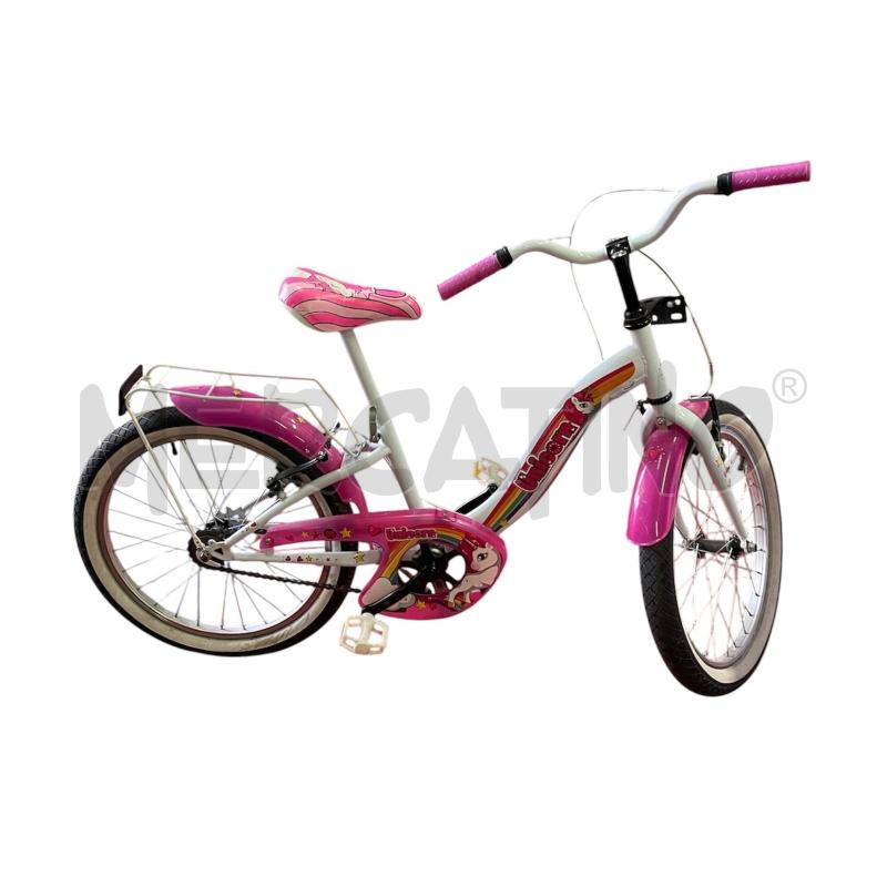 BICICLETTINA BAMBINA BIANCA ROSA UNICORN MISURA 20 | Mercatino dell'Usato Brusciano 1
