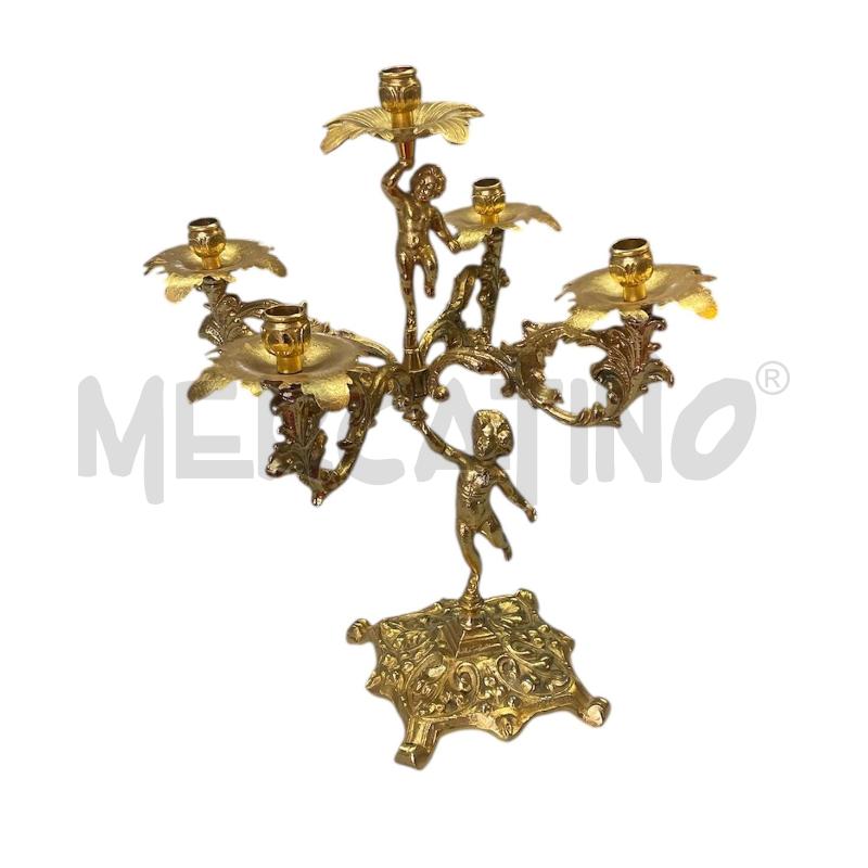 CANDELABRO DORATO 5 CANDELE  | Mercatino dell'Usato Brusciano 1