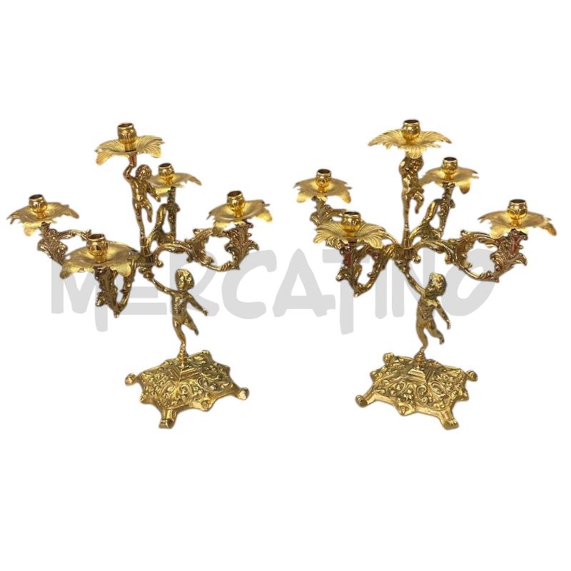 CANDELABRO DORATO 5 CANDELE  | Mercatino dell'Usato Brusciano 2