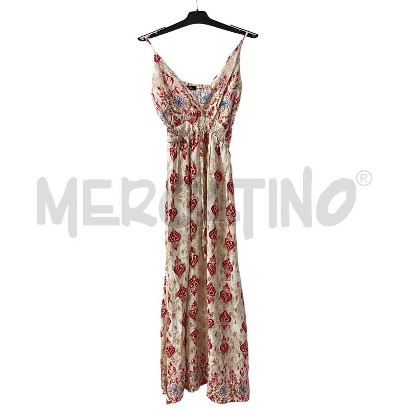 VESTITO DONNA LUNGO BEIGE ROSSO  | Mercatino dell'Usato Brusciano 1