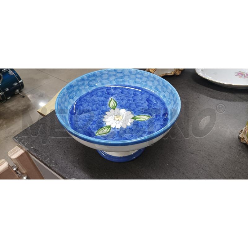 ALZATINA BLU DEC. FIORE BIANCO | Mercatino dell'Usato Acerra 1