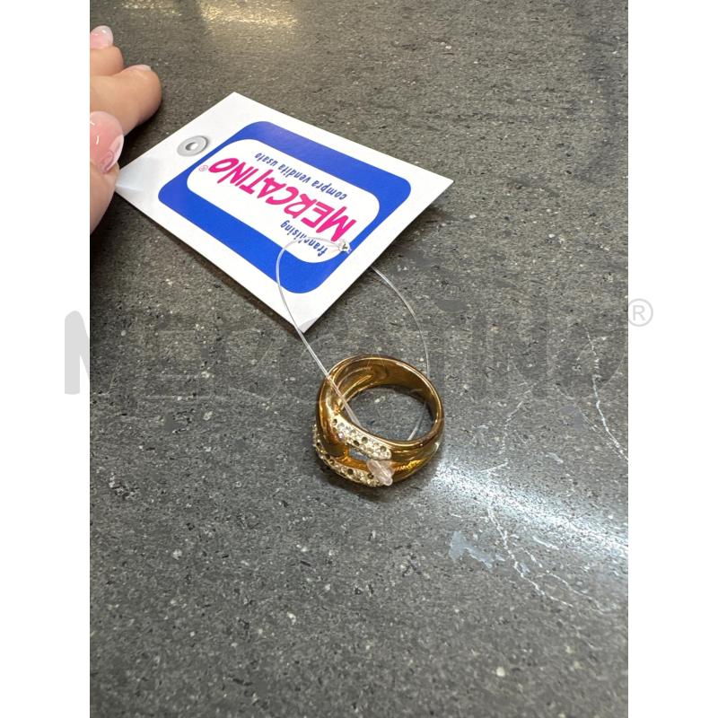 ANELLO DONNA DORATO INTRECCIO CON STRASS | Mercatino dell'Usato Acerra 2