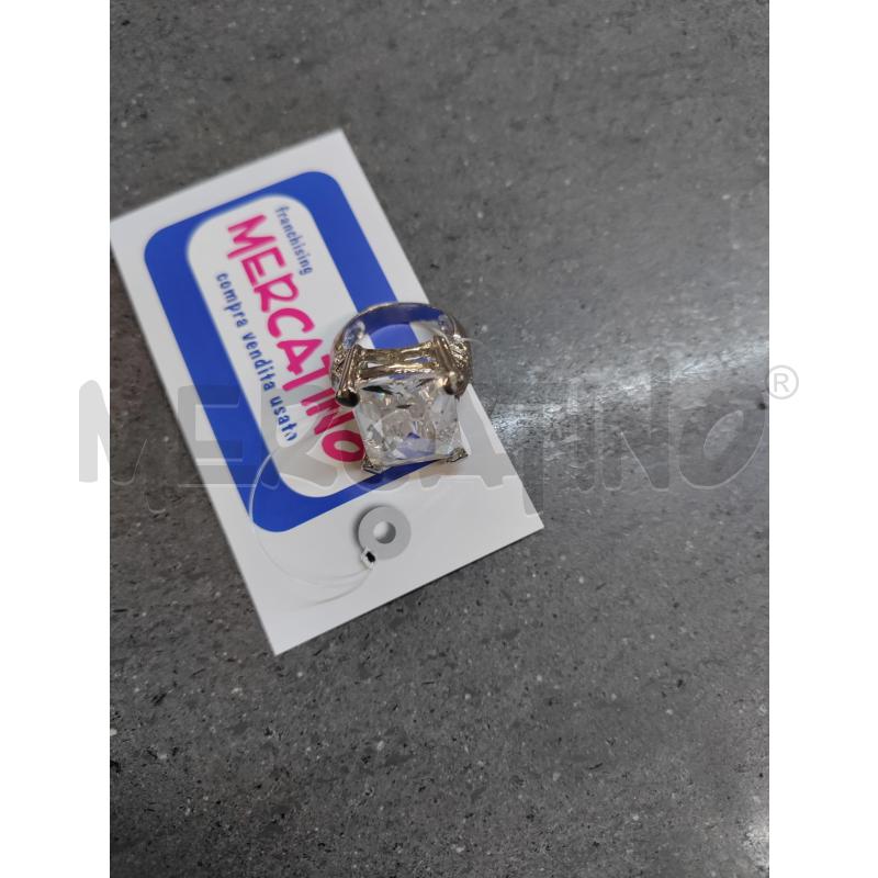 ANELLO DONNA SILVER STRASS GRANDE RETTANGOLARE  | Mercatino dell'Usato Acerra 1