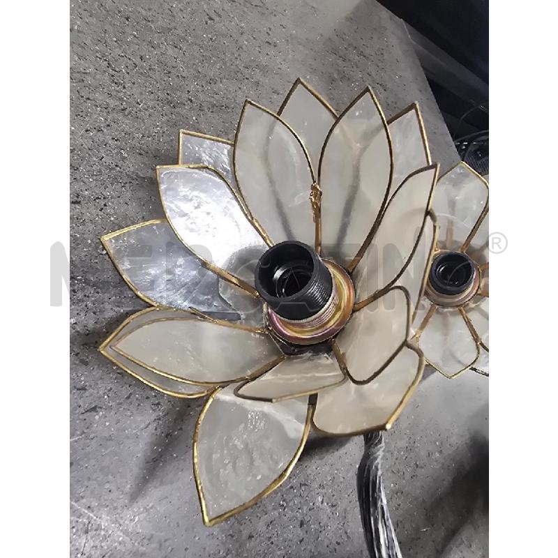 APPLIQUE COPPIA NERO COPRILUME FOGLI BIANCHE | Mercatino dell'Usato Acerra 3