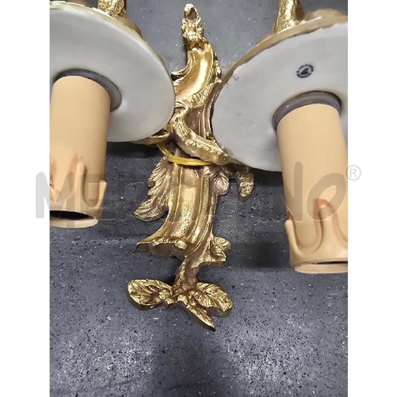 APPLIQUE DORATO 2 LUCI BIANCO DORATO | Mercatino dell'Usato Acerra 3