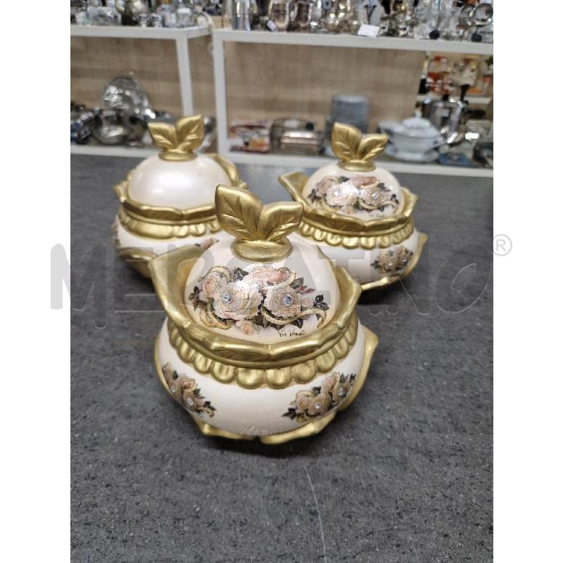 BARATTOLI PZ. 3 BIANCO DORATO FIORI | Mercatino dell'Usato Acerra 1