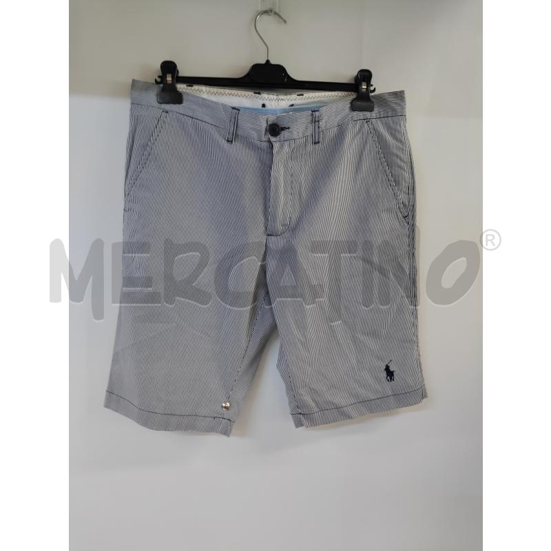 BERMUDA UOMO POLO BIANCO BLU RIGATO | Mercatino dell'Usato Acerra 1