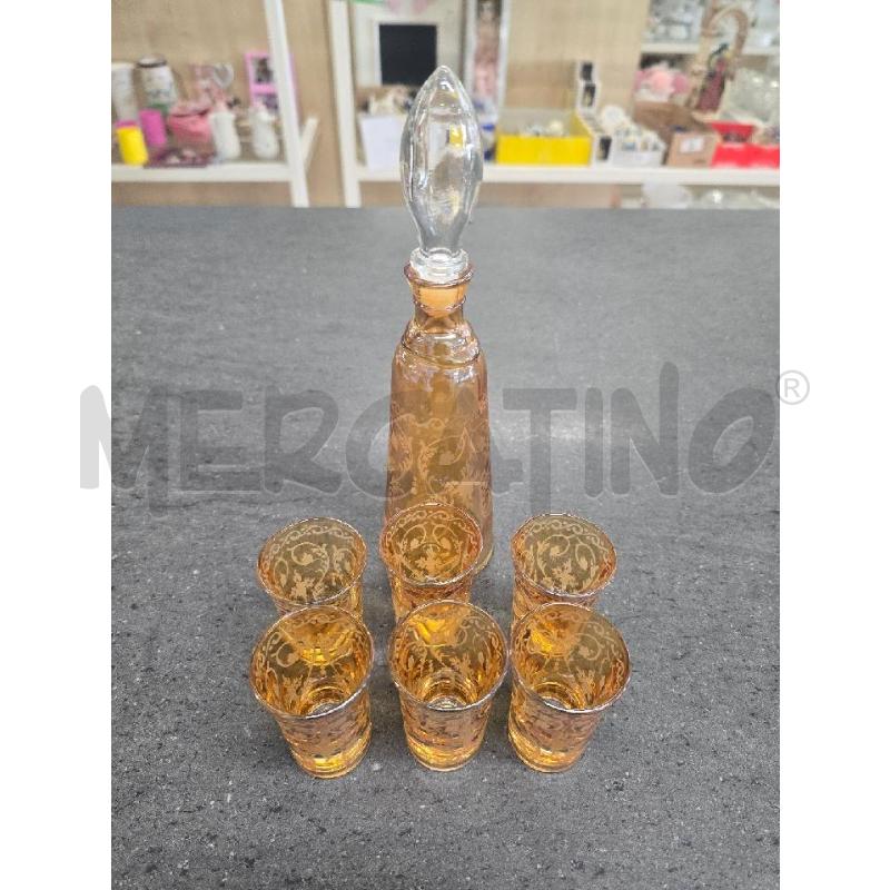 BICCHIERINI PZ. 6+BOTT ARANCIONI DECORO | Mercatino dell'Usato Acerra 1