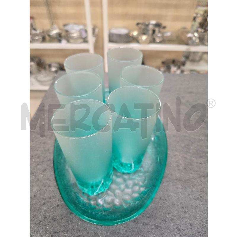 BICCHIERI PZ. 6+VASSOIO VERDE | Mercatino dell'Usato Acerra 1