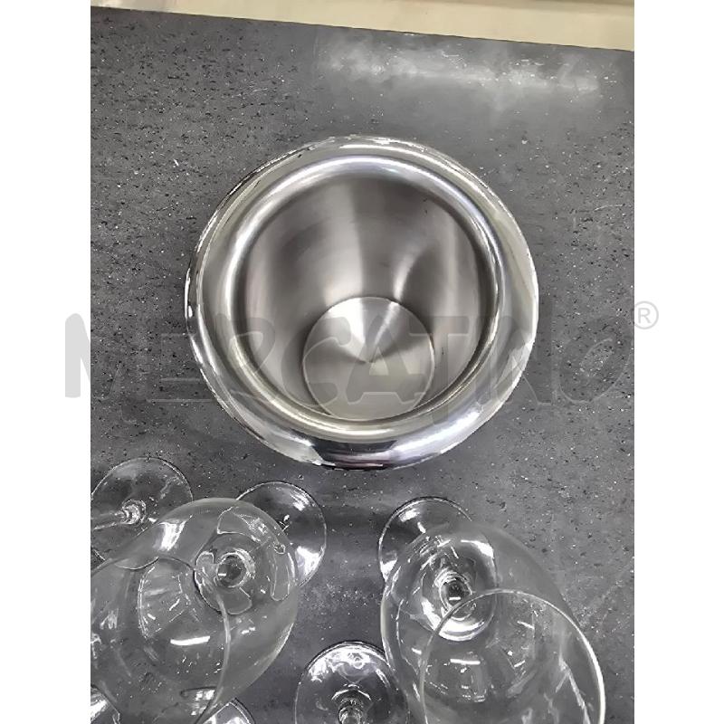 BICCHIERI PZ. 6 VETRO+PORTA GHIACCIO SILVER | Mercatino dell'Usato Acerra 2
