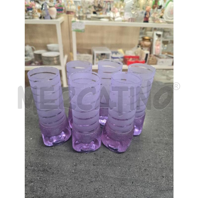 BICCHIERI PZ. 6 VIOLA ALTI BASE DADO | Mercatino dell'Usato Acerra 1