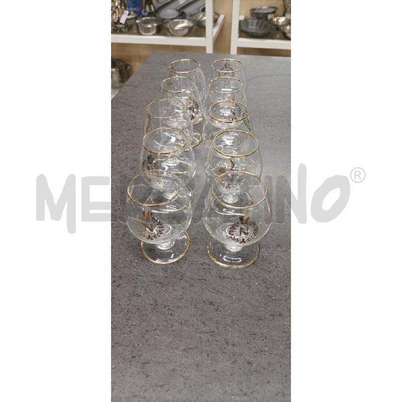 BICCHIERI PZ 10 COGNAC NAPOLEONE BORDO DORATO | Mercatino dell'Usato Acerra 1