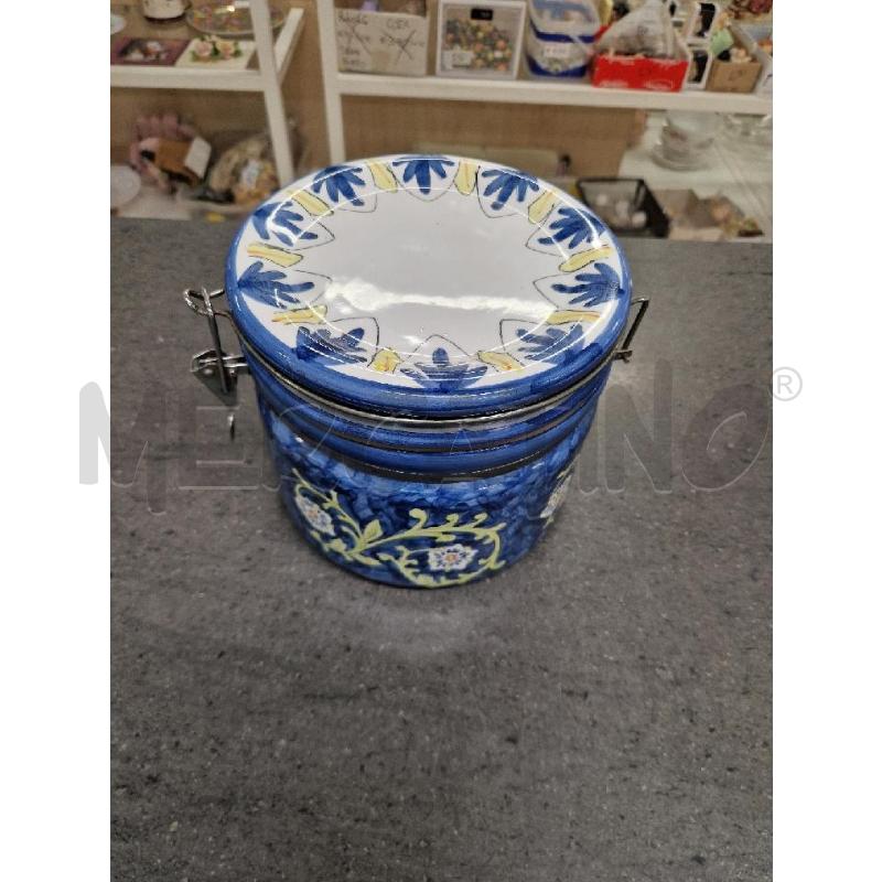 BISCOTTIERA BIANCO BLU FIORI | Mercatino dell'Usato Acerra 2