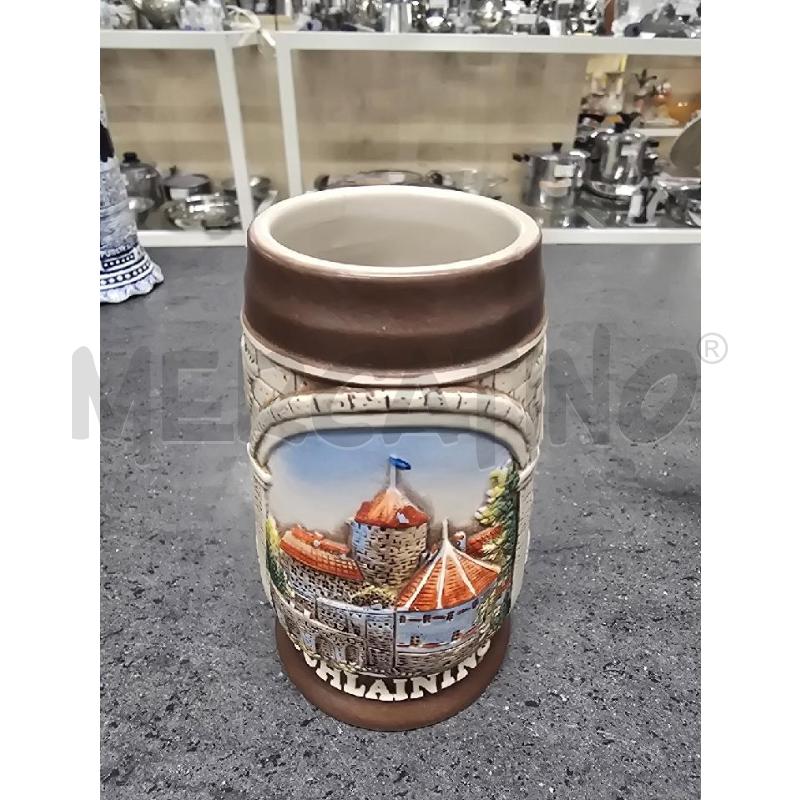 BOCCALE BIANCO FIGURA CASE RILIEVO | Mercatino dell'Usato Acerra 1