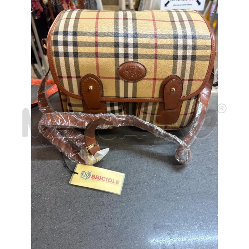 BORSA DONNA BELLOCCIE QUADRI BEIGE MARRONE | Mercatino dell'Usato Acerra 1