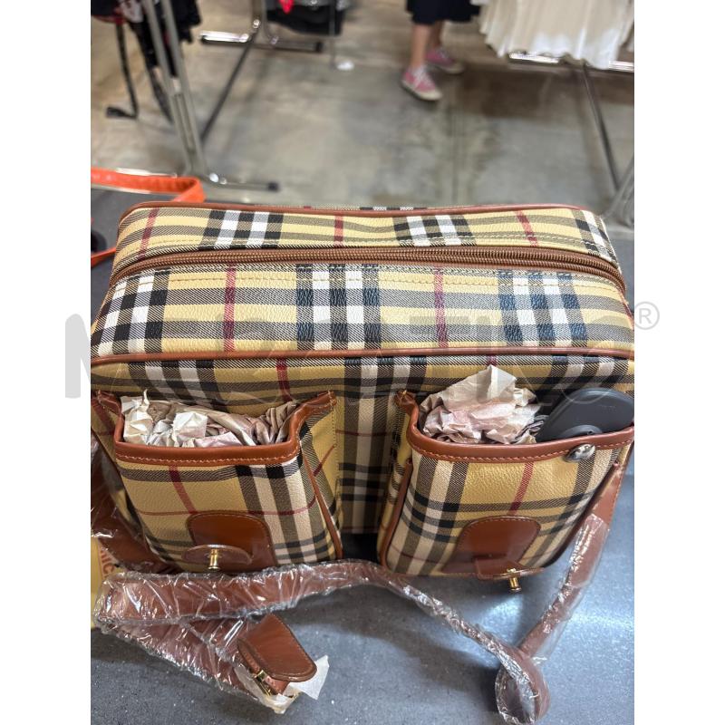 BORSA DONNA BELLOCCIE QUADRI BEIGE MARRONE | Mercatino dell'Usato Acerra 2