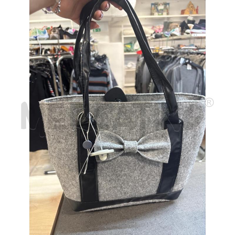 BORSA DONNA CAMOMILLA GRIGIO NERO STOFFA | Mercatino dell'Usato Acerra 1