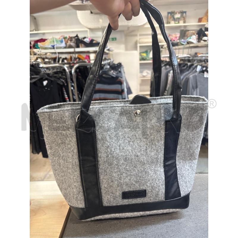 BORSA DONNA CAMOMILLA GRIGIO NERO STOFFA | Mercatino dell'Usato Acerra 2
