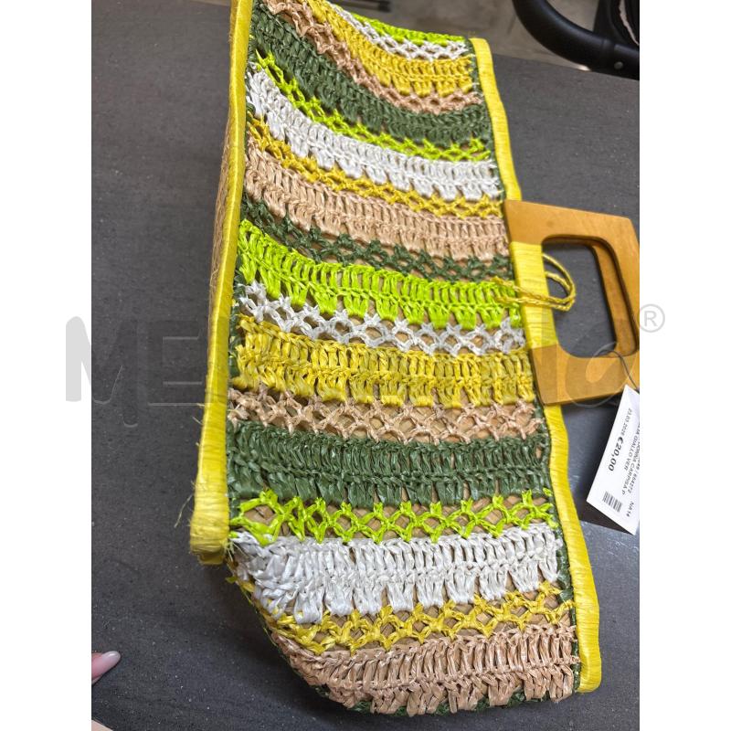 BORSA DONNA CARPISA PAGLIA GIALLO VERDE | Mercatino dell'Usato Acerra 2