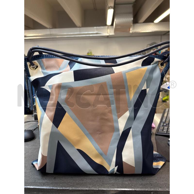 BORSA DONNA CARPISA QUADRATA BLU BEIGE GIALLO | Mercatino dell'Usato Acerra 1
