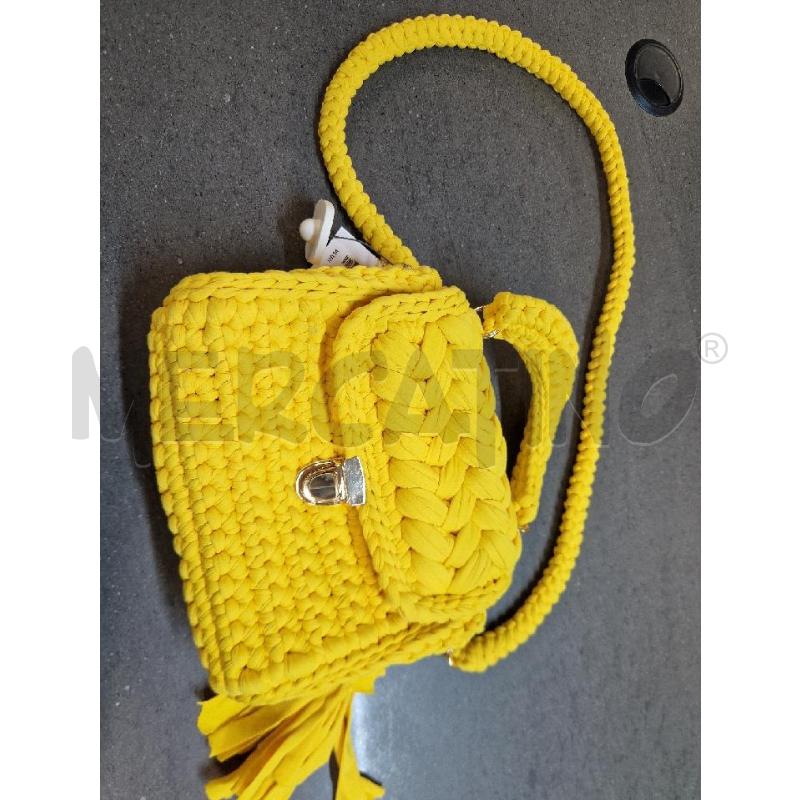 BORSA DONNA GIALLO INTRECCIO | Mercatino dell'Usato Acerra 1