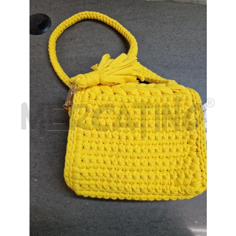 BORSA DONNA GIALLO INTRECCIO | Mercatino dell'Usato Acerra 2