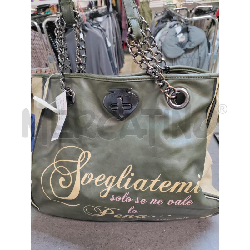 BORSA DONNA LE PANDORINE VERDE BEIGE | Mercatino dell'Usato Acerra 1