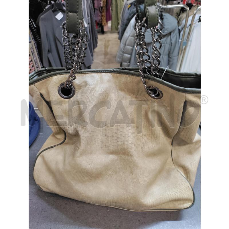 BORSA DONNA LE PANDORINE VERDE BEIGE | Mercatino dell'Usato Acerra 2