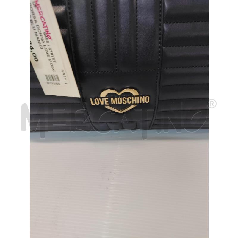BORSA DONNA LOVE MOSCHINO BLU MANICI DORATI | Mercatino dell'Usato Acerra 2