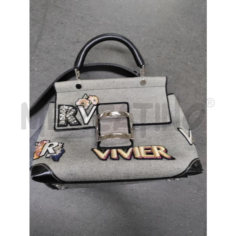BORSA DONNA ROGER VIVIER BEIGE NERO | Mercatino dell'Usato Acerra 2