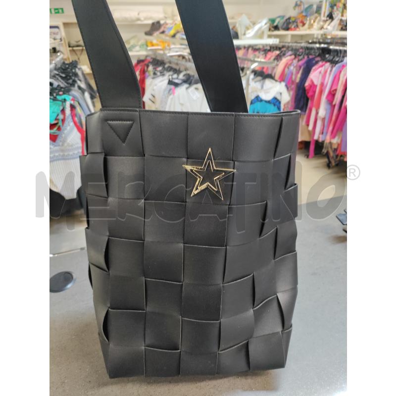 BORSA DONNA SHOP ART NERO INTRECCIO | Mercatino dell'Usato Acerra 1