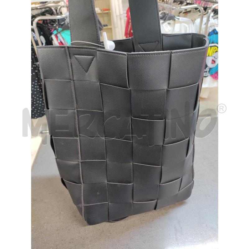 BORSA DONNA SHOP ART NERO INTRECCIO | Mercatino dell'Usato Acerra 2