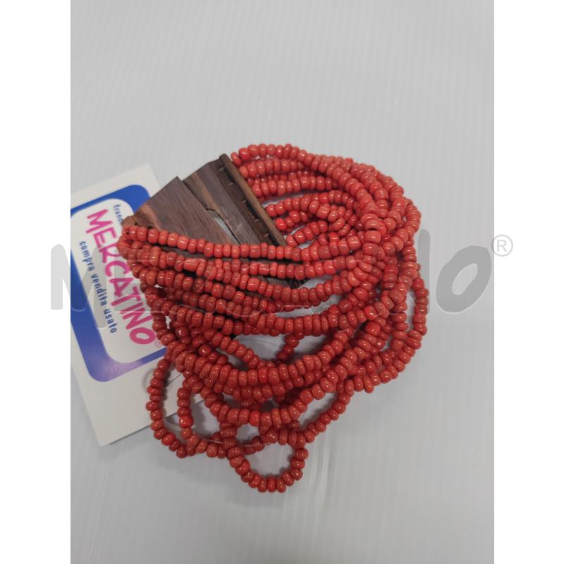 BRACCIALE ROSSO CHIUSURA MARRONE | Mercatino dell'Usato Acerra 2