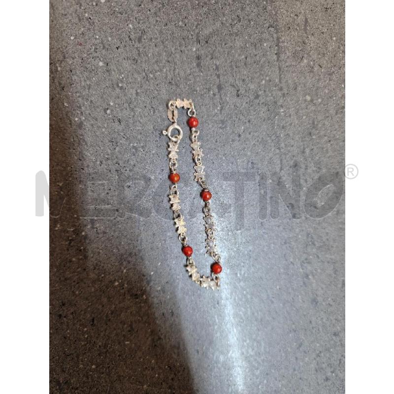 BRACCIALE SILVER ORSETTI PALLE ROSSO | Mercatino dell'Usato Acerra 1