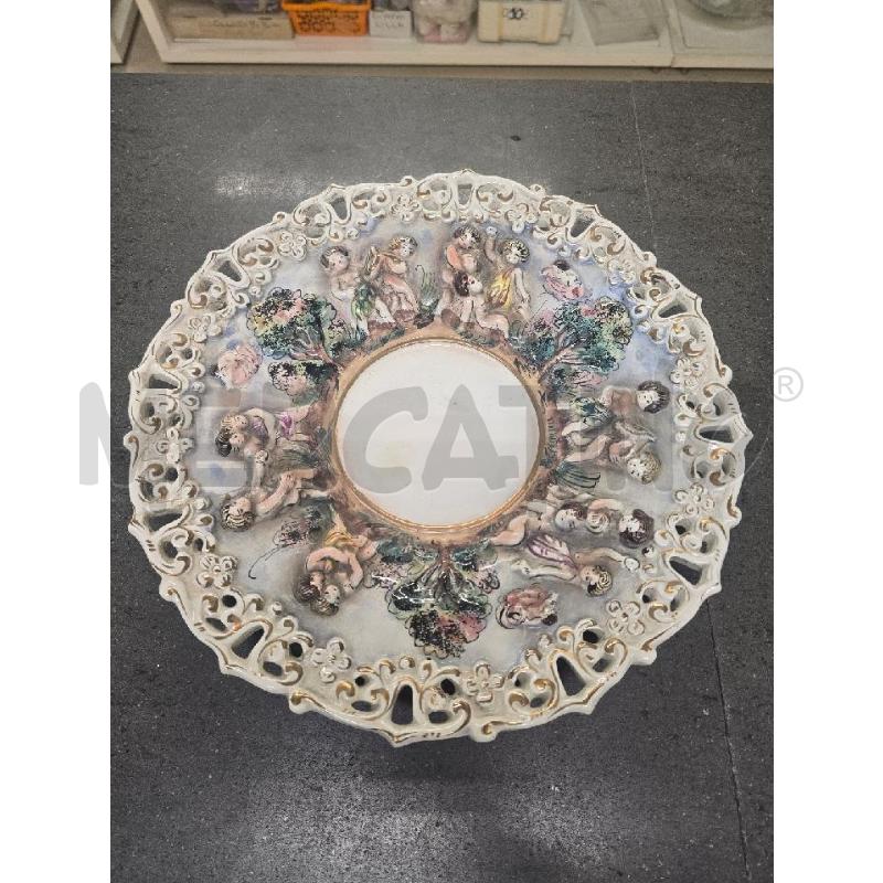 BROCCA CON PIATTO CAPODIMONTE FIGURA ANGELO RILIEVO | Mercatino dell'Usato Acerra 2