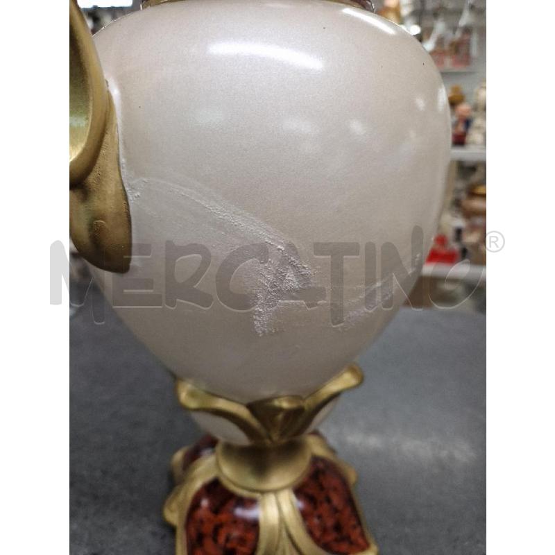 BROCCA VASO BIANCO MARRONE DORATO  | Mercatino dell'Usato Acerra 3