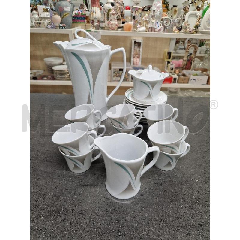 CAFFETTIERA+10TAZZE+LATT+ZUCCH BIANCO CELESTE  | Mercatino dell'Usato Acerra 1