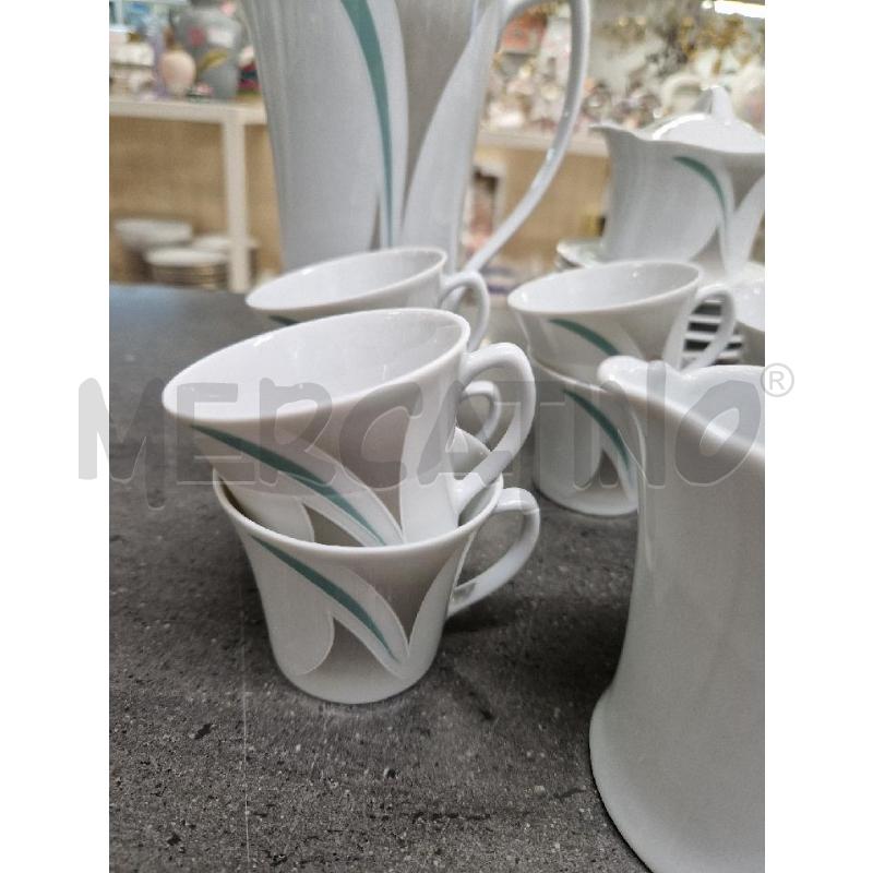CAFFETTIERA+10TAZZE+LATT+ZUCCH BIANCO CELESTE  | Mercatino dell'Usato Acerra 2