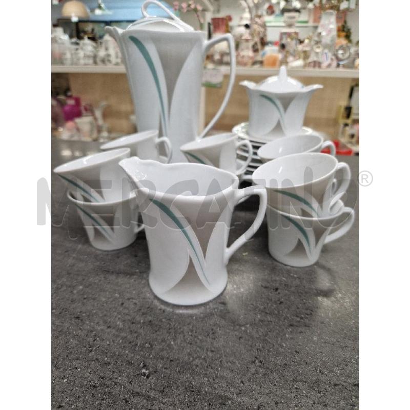 CAFFETTIERA+10TAZZE+LATT+ZUCCH BIANCO CELESTE  | Mercatino dell'Usato Acerra 3