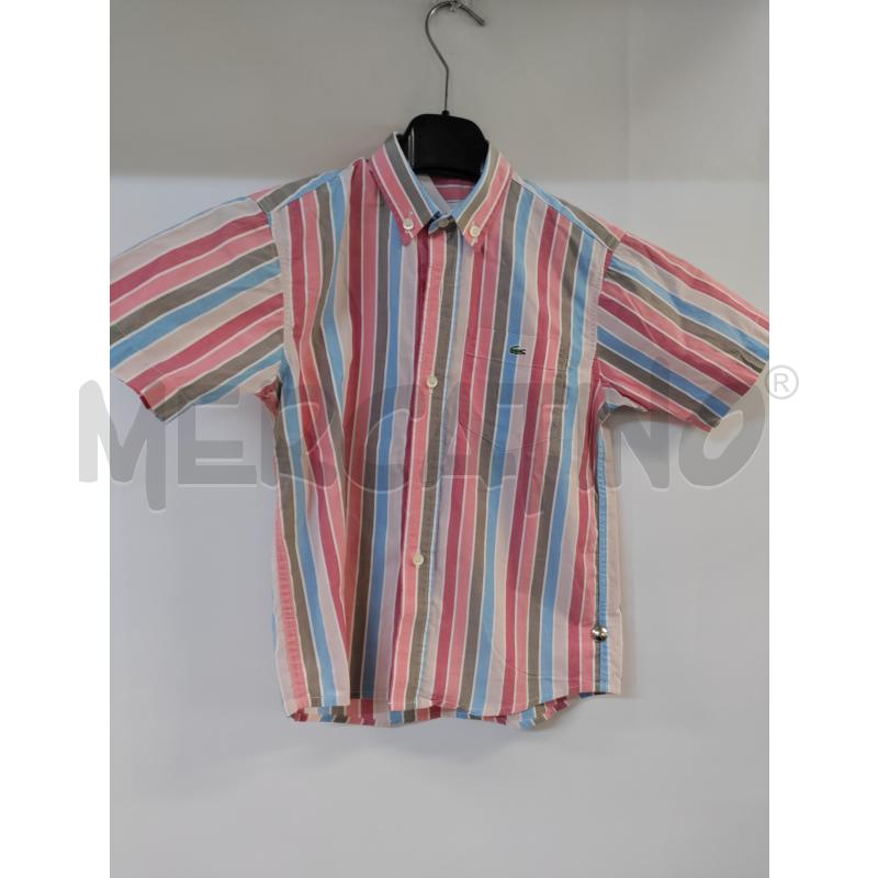 CAMICIA BAMBINO LA COSTE RIGHE ROSA AZZURRO GRIGIO | Mercatino dell'Usato Acerra 1