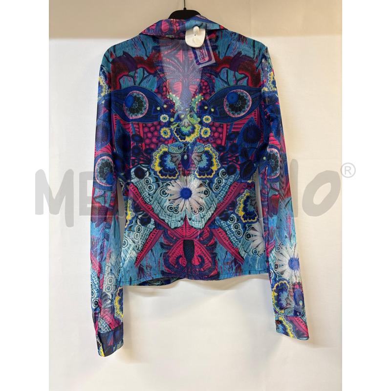 CAMICIA DONNA BLU ROSA DESIGUAL | Mercatino dell'Usato Acerra 2