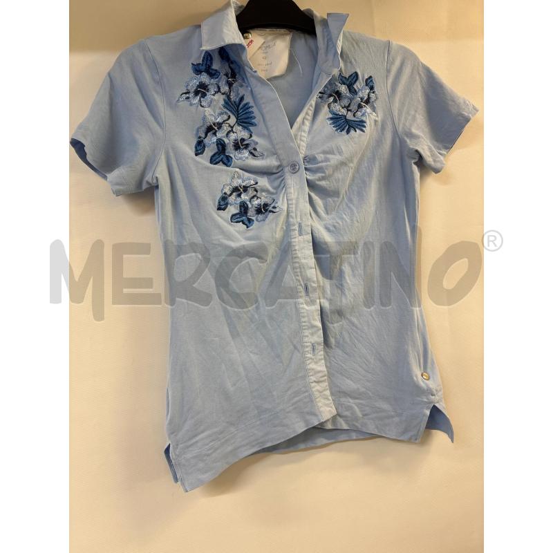 CAMICIA DONNA CAMOMILLA CELESTE FIORI | Mercatino dell'Usato Acerra 1