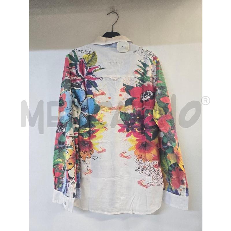 CAMICIA DONNA DESIGUAL BIANCO FIORI | Mercatino dell'Usato Acerra 2