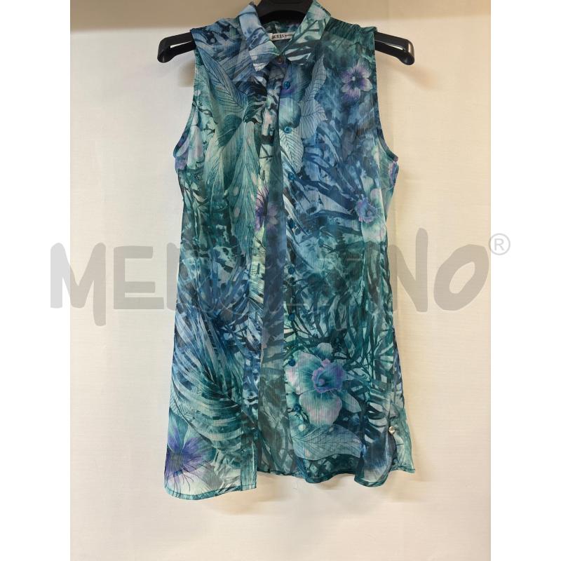 CAMICIA DONNA GUESS BLU VERDE VELO | Mercatino dell'Usato Acerra 1