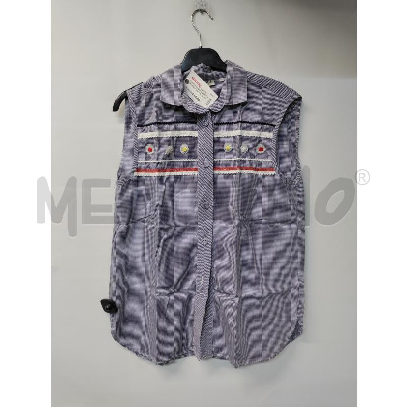 CAMICIA DONNA MARELLA QUADRETTI BLU BIANCO FIORELLINI | Mercatino dell'Usato Acerra 1