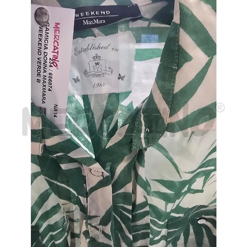 CAMICIA DONNA MAXMARA WEEKEND VERDE BEIGE | Mercatino dell'Usato Acerra 3